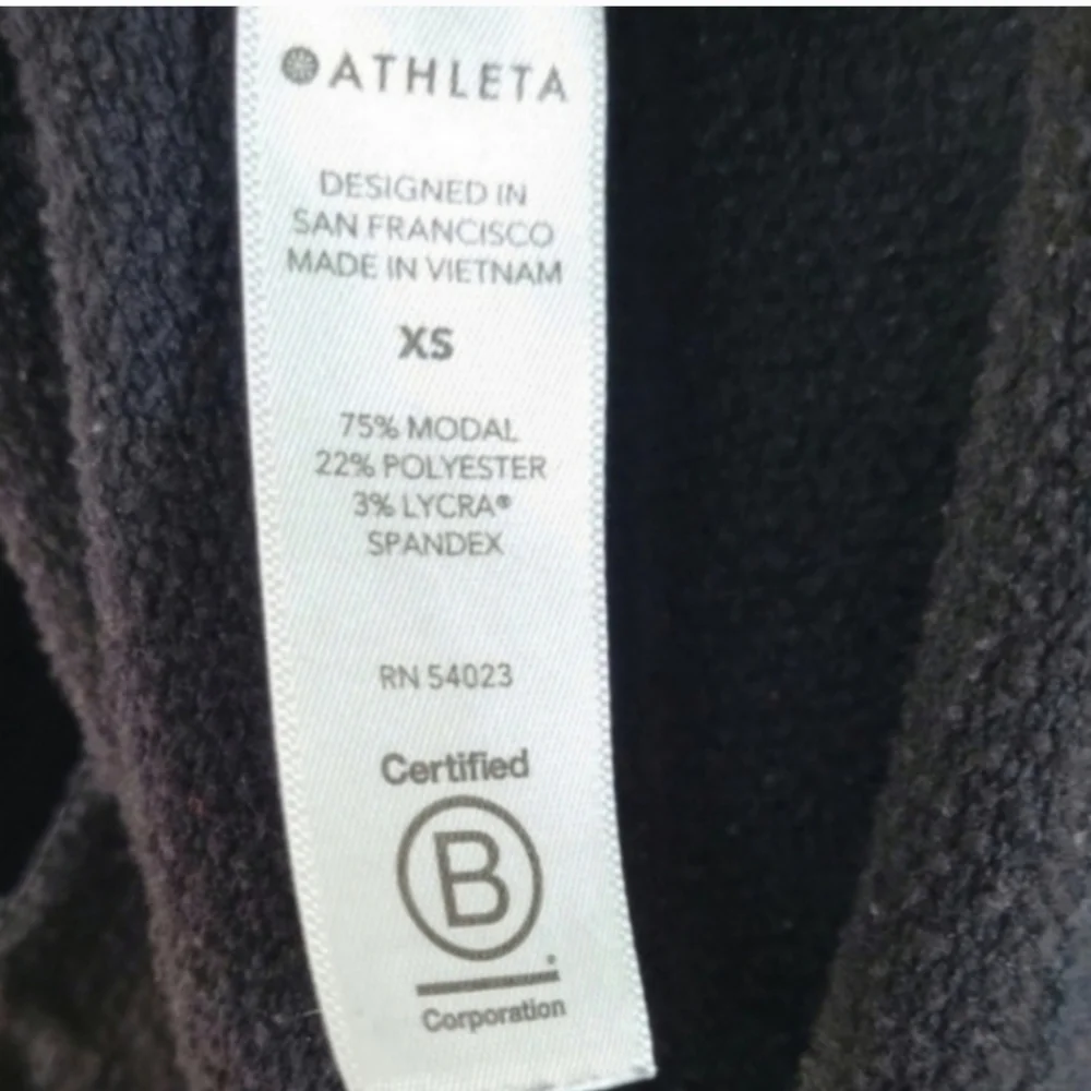 ATHLETA Purana Drape Black Longsleeve Pullover Hoodie Top Size XS - Picture 6 of 7